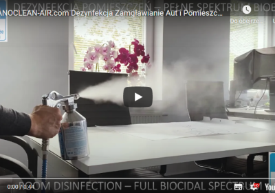 NANOCLEAN AIR Dezynfekcja Zamgławianie Disinfection Fogging, Budynki, Pojazdy, Vehicles, Buildings